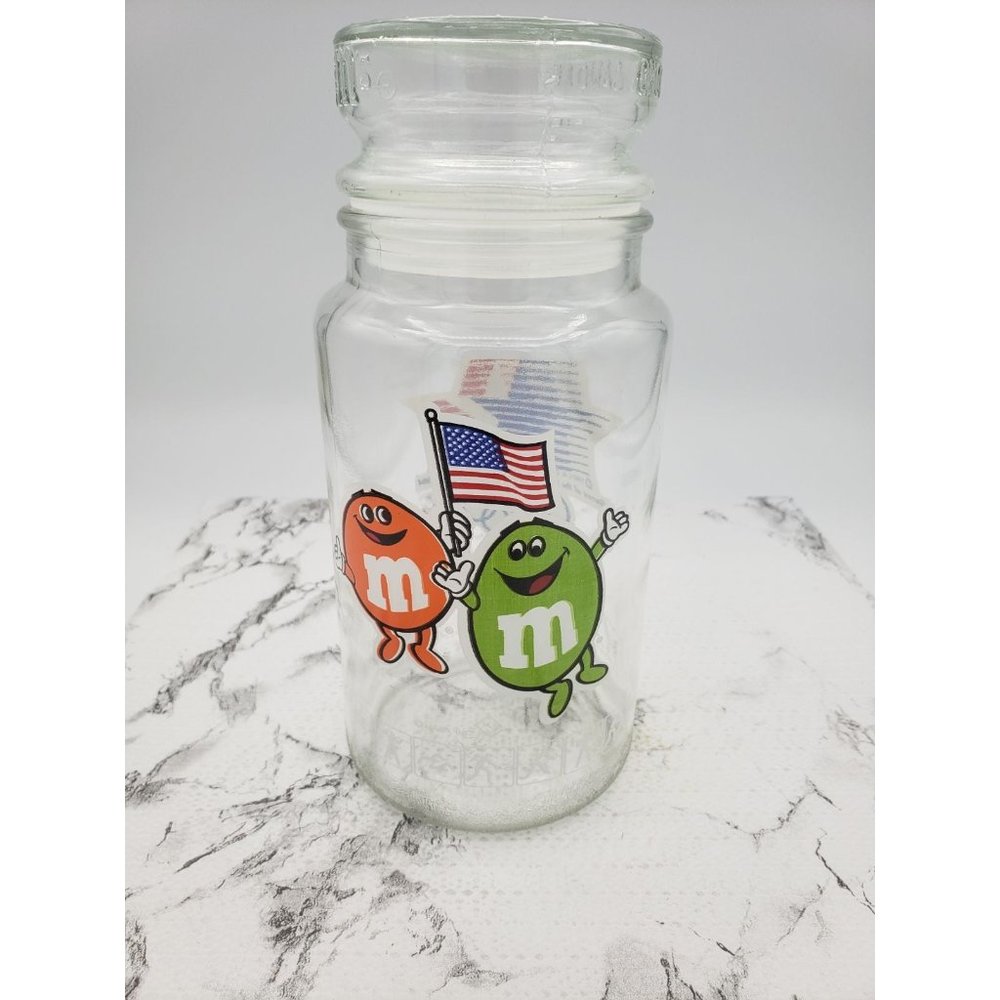 Vintage M&M 1984 Los Angeles USA Olympic Games Glass Candy Jar